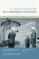 Couverture de Volume 69, numéro 3, hiver 2016, p. 5-137, Revue d’histoire de l’Amérique française