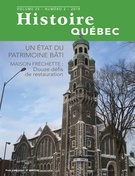 Couverture de Volume 25, numéro 2, 2019, p. 3-34, Histoire Québec
