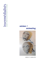 Couverture de animer, Numéro 22, automne 2013, Intermédialités / Intermediality