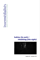 Couverture de habiter (la nuit), Numéro 26, automne 2015, Intermédialités / Intermediality