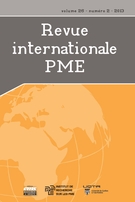 Couverture de Volume 26, numéro 2, 2013, p. 7-131, Revue internationale P.M.E.