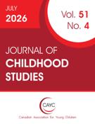 Couverture du numéro 'Volume 51, numéro 4, juillet 2026' de la revue 'Journal of Childhood Studies'