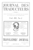 Couverture de L'interprétation simultanée, Volume 3, numéro 1, 1er trimestre 1958, p. 3-65, Journal des traducteurs / Translators' Journal