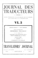 Couverture de Volume 6, numéro 3, 3e trimestre 1961, p. 75-108, Journal des traducteurs / Translators' Journal