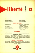 Couverture de Volume 3, numéro 1 (13), janvier–février 1961, p. 397-472, Liberté