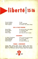 Couverture de Volume 3, numéro 3-4 (15-16), mai–avril 1961, p. 589-676, Liberté