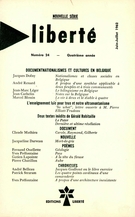 Couverture de Volume 4, numéro 24, juin–juillet 1962, p. 386-480, Liberté