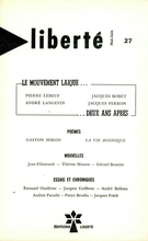 Couverture de Le mouvement laïque… deux ans après, Volume 5, numéro 3 (27), mai–juin 1963, p. 178-272, Liberté