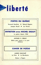 Couverture de Poètes du Québec, Volume 14, numéro 1-2 (79-80), 1972, p. 1-184, Liberté