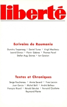 Couverture de Écrivains de Roumanie, Volume 16, numéro 4 (94), juillet–août 1974, p. 3-158, Liberté