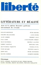 Couverture de Littérature et réalité : Acte de la Rencontre québécoise internationale des écrivains, tenue au Mont Gabriel en octobre 1978, Volume 21, numéro 4-5 (124-125), juillet–octobre 1979, p. 5-286, Liberté