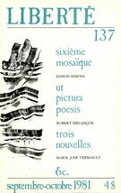 Couverture de Volume 23, numéro 5 (137), septembre–octobre 1981, p. 3-122, Liberté