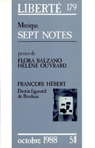 Couverture de Sept notes, Volume 30, numéro 5 (179), octobre 1988, p. 2-133, Liberté