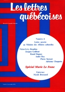 Couverture de Marie Le Franc, Numéro 4, novembre 1976, p. 4-49, Lettres québécoises