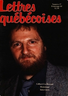 Couverture de Numéro 37, printemps 1985, p. 5-80, Lettres québécoises