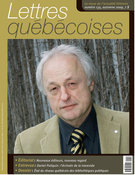 Couverture de Numéro 135, automne 2009, p. 3-72, Lettres québécoises