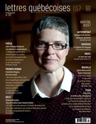 Couverture de Numéro 157, printemps 2015, p. 3-68, Lettres québécoises