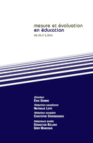 Couverture de Volume 39, numéro 3, 2016, p. 1-103, Mesure et évaluation en éducation