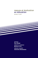 Couverture de Volume 40, numéro 3, 2017, p. 1-141, Mesure et évaluation en éducation
