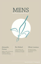 Couverture de Volume 16, numéro 2, printemps 2016, p. 5-135, Mens