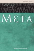 Couverture de Volume 58, numéro 1, avril 2013, p. 1-259, Meta