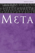 Couverture de Volume 62, numéro 2, août 2017, p. 243-484, Meta