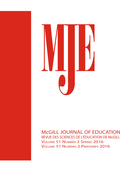 Couverture de Volume 51, numéro 2, spring 2016, p. 681-983, McGill Journal of Education / Revue des sciences de l'éducation de McGill