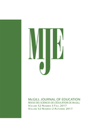 Couverture de Volume 52, numéro 3, fall 2017, p. 563-807, McGill Journal of Education / Revue des sciences de l'éducation de McGill
