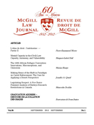 Couverture de Volume 58, numéro 1, september 2012, p. 1-241, McGill Law Journal / Revue de droit de McGill