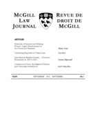Couverture de Volume 60, numéro 1, september 2014, p. 1-172, McGill Law Journal / Revue de droit de McGill