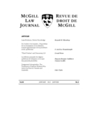 Couverture de Volume 60, numéro 2, january 2015, p. 173-379, McGill Law Journal / Revue de droit de McGill