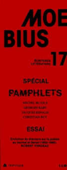 Couverture de Spécial Pamphlets, Numéro 17, printemps 1983, p. 1-92, Moebius