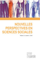 Couverture du numéro 'Sur le thème : « Dominations et émancipations à l’épreuve de la frontière animal/humain »' de la revue 'Nouvelles perspectives en sciences sociales'