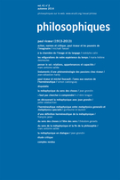 Couverture de Centenaire de la naissance de Paul Ricoeur (1913-2013), Volume 41, numéro 2, automne 2014, p. 233-433, Philosophiques