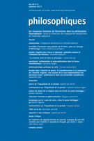 Couverture de Les nouveaux horizons du féminisme dans la philosophie francophone, Volume 44, numéro 2, automne 2017, p. 189-424, Philosophiques