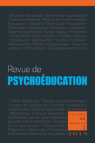 Couverture de Volume 44, numéro 2, 2015, p. 197-481, Revue de psychoéducation