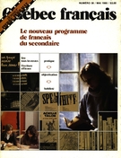 Couverture de Le nouveau programme de français au secondaire, Numéro 38, mai 1980, p. 2-82, Québec français