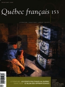 Couverture de Les écrits politiques au Québec, Numéro 153, printemps 2009, p. 3-103, Québec français