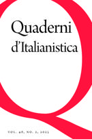 Couverture du numéro 'Volume 46, numéro 2, 2025' de la revue 'Quaderni d'Italianistica'
