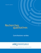 Couverture de Contributions variées, Volume 25, numéro 2, automne 2005, p. 1-95, Recherches qualitatives