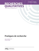 Couverture de Pratiques de recherche, Volume 35, numéro 1, hiver 2016, p. 1-124, Recherches qualitatives