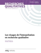 Couverture de Les visages de l’interprétation en recherche qualitative, Volume 35, numéro 2, automne 2016, p. 1-206, Recherches qualitatives