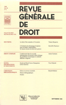 Couverture de Volume 26, numéro 3, septembre 1995, p. 369-521, Revue générale de droit