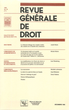 Couverture de Volume 26, numéro 4, décembre 1995, p. 531-613, Revue générale de droit