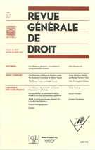 Couverture de Volume 29, numéro 3, juin 1998, p. 275-368, Revue générale de droit