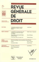 Couverture de Volume 29, numéro 4, septembre 1998, p. 379-504, Revue générale de droit