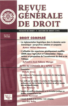 Couverture de Volume 30, numéro 3, 1999–2000, p. 329-543, Revue générale de droit