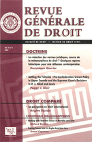 Couverture de Volume 31, numéro 1, 2001, p. V-242, Revue générale de droit