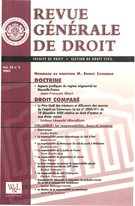 Couverture de Volume 32, numéro 3, 2002, p. 441-833, Revue générale de droit