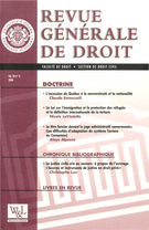 Couverture de Volume 34, numéro 4, 2004, p. 537-695, Revue générale de droit